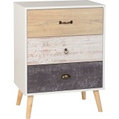 Nordic 3 Drawer Chest White/Distressed Effect